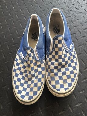 Vans Juniors Slip-On Checkerboard Sneakers - Blue & White